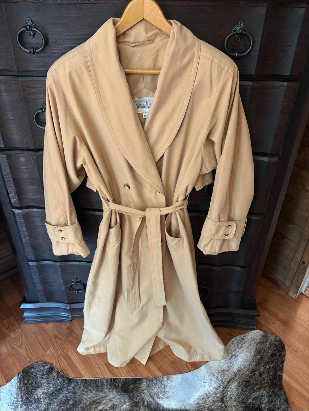 NEIMAN MARCUS Women’s Vintage 1980’s Luxury Trench Coat - Size 12 - Picture 7 of 11